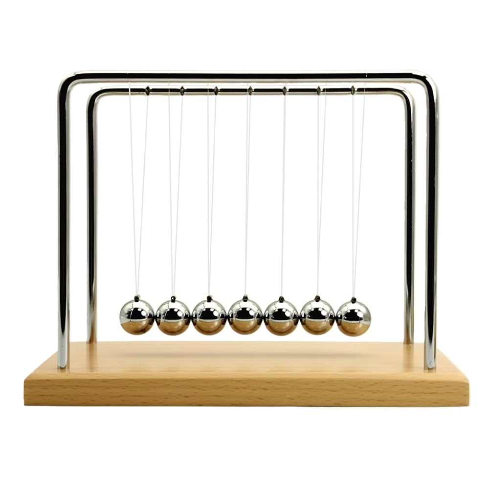 QLKUNLA Newtons Cradle Balance Balls Science Physics Gadget Desktop Decoration Kinetic Motion Toy for Home and Office
