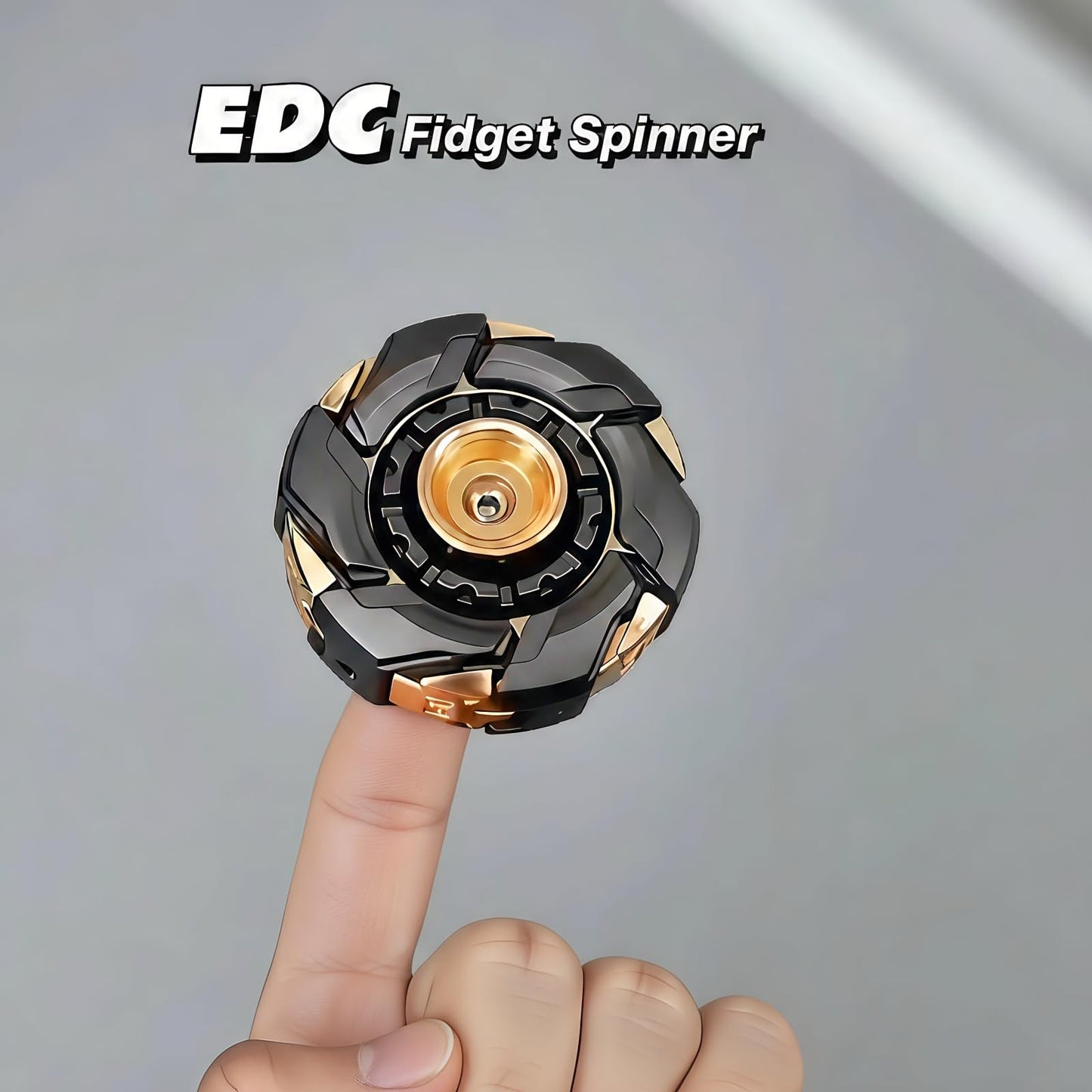 Stress Relief Metal Fidget Spinner for Adults, EDC Fidget Spinner with Open Armor Design & Smooth Spin. a Cool Fidget Toy for Teens & Adults(White Gold)