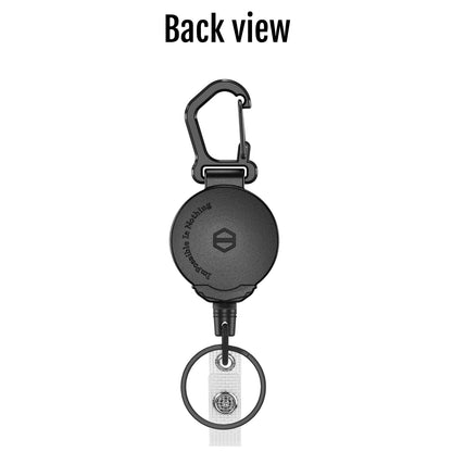 MNGARISTA 2-Pack Retractable Keychain, Heavy Duty Carabiner Badge Holder, Tactical ID Badge Reel Key Chain with 31.5” Steel Retractable Cord, 8.0 oz