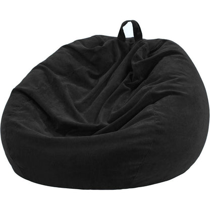3 ft Bean Bag Chair Cover (No Filler) 35"×43" Large Stuffed Animal Storage Bean Bag Washable Beanbag Chair Cover Premium Corduroy Stuffable Bean Bag Cover for Adults,Kids,Platinum Gray 300L