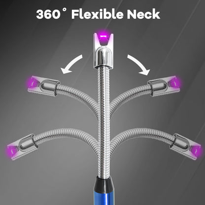 3 Pack Candle Lighter Electric Rechargeable Arc Windproof Lighters Flexible Neck Long Rotate 360 Plasma Lighter USB Flameless Lighters Candles Grill BBQ