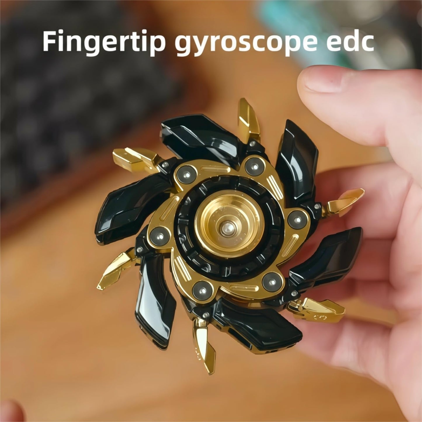 Stress Relief Metal Fidget Spinner for Adults, EDC Fidget Spinner with Open Armor Design & Smooth Spin. a Cool Fidget Toy for Teens & Adults(White Gold)