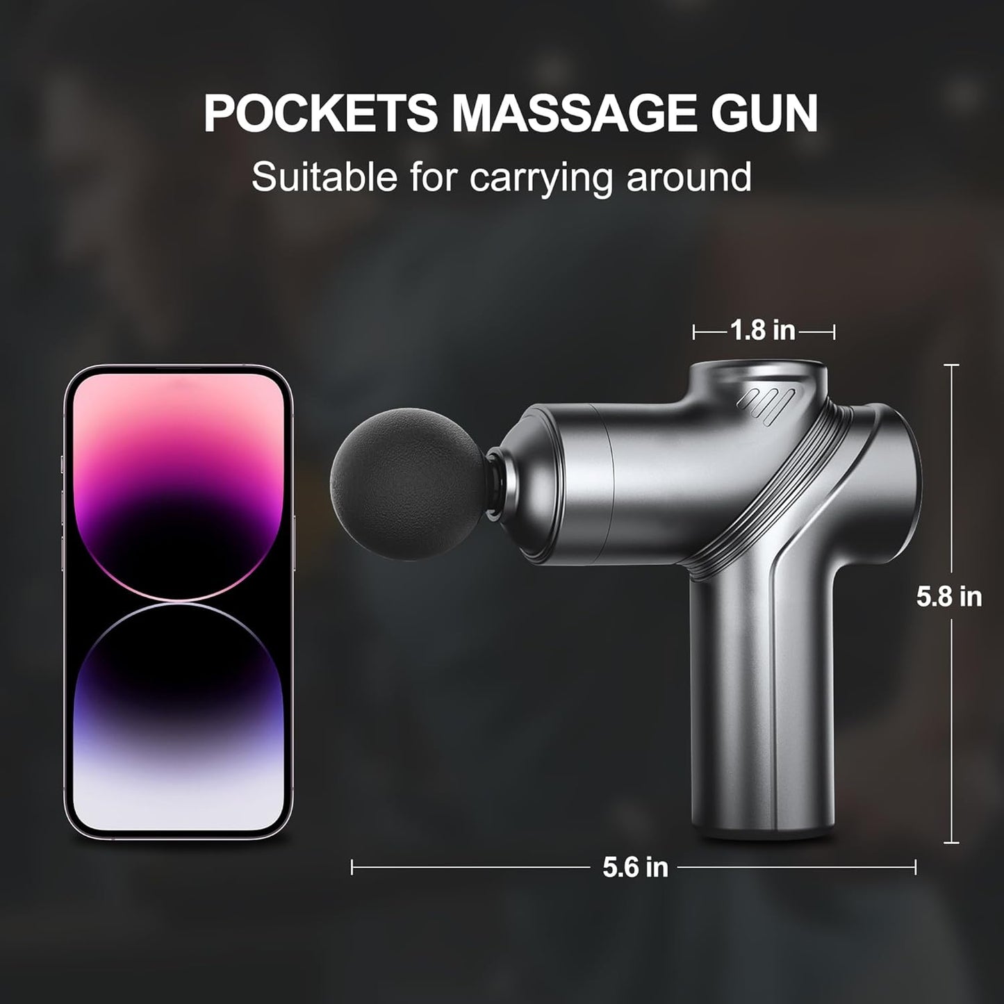 LEERCON Massage Gun Deep Tissue, Silent Brushless Motor and Portable Massage Gun with 4 Interchangeable Heads for Deep Muscle Relief and Relaxation, Relax Gift