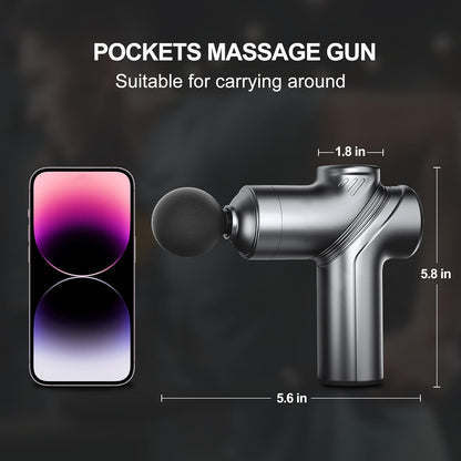 LEERCON Massage Gun Deep Tissue, Silent Brushless Motor and Portable Massage Gun with 4 Interchangeable Heads for Deep Muscle Relief and Relaxation, Relax Gift