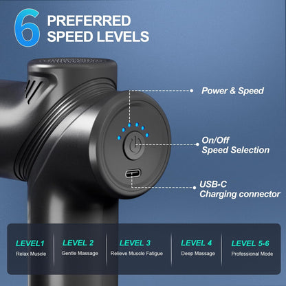 LEERCON Massage Gun Deep Tissue, Silent Brushless Motor and Portable Massage Gun with 4 Interchangeable Heads for Deep Muscle Relief and Relaxation, Relax Gift