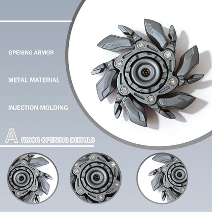 Stress Relief Metal Fidget Spinner for Adults, EDC Fidget Spinner with Open Armor Design & Smooth Spin. a Cool Fidget Toy for Teens & Adults(White Gold)