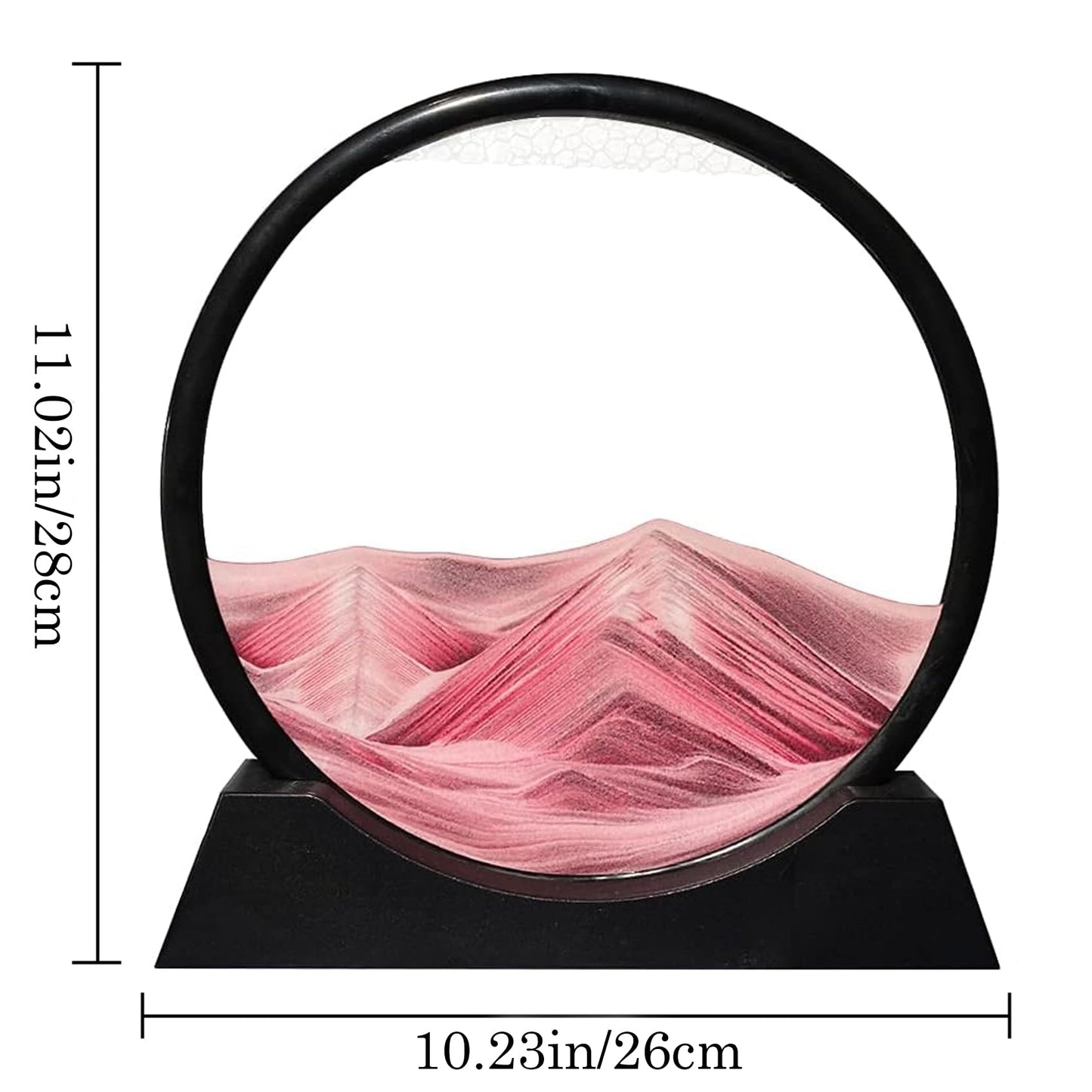 Aoderun Moving Sand Art Picture Round Glass 3D Deep Sea Sandscape in Motion Display Flowing Sand Frame Relaxing Desktop Home Office Work Decor (7", Blue)
