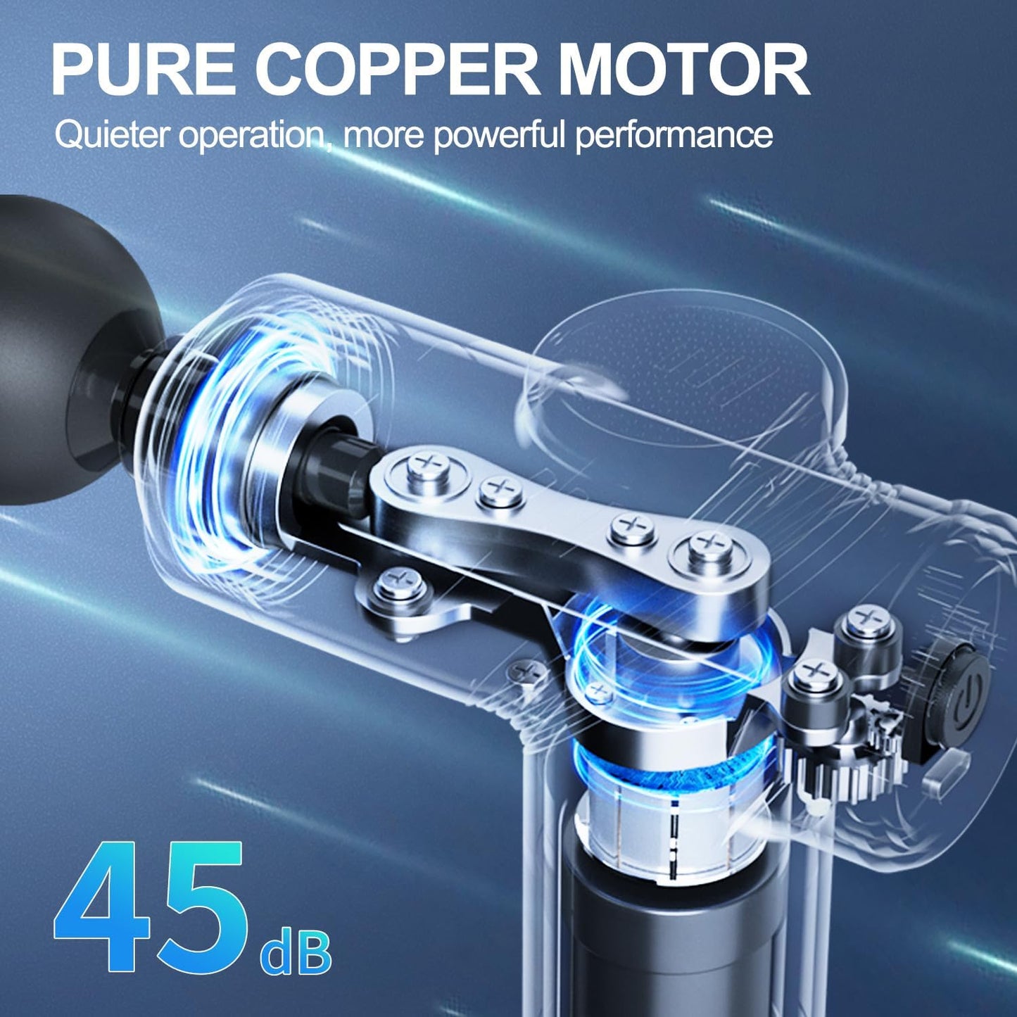 LEERCON Massage Gun Deep Tissue, Silent Brushless Motor and Portable Massage Gun with 4 Interchangeable Heads for Deep Muscle Relief and Relaxation, Relax Gift