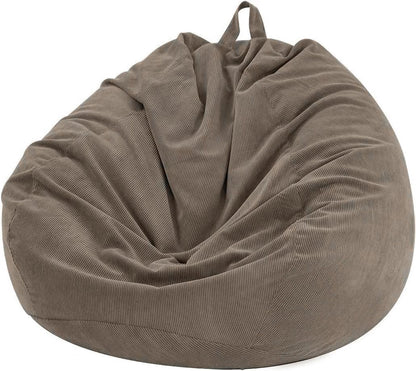 3 ft Bean Bag Chair Cover (No Filler) 35"×43" Large Stuffed Animal Storage Bean Bag Washable Beanbag Chair Cover Premium Corduroy Stuffable Bean Bag Cover for Adults,Kids,Platinum Gray 300L