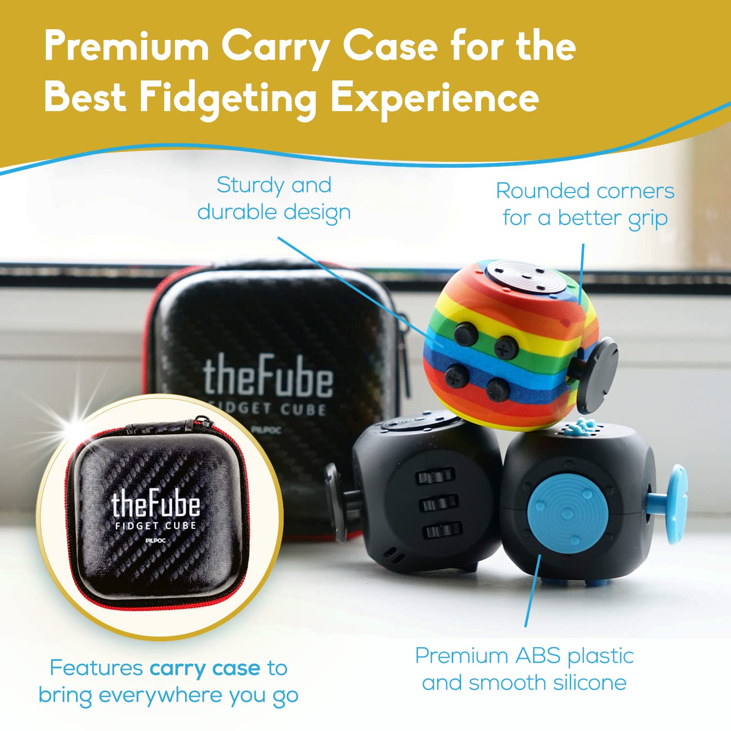 FIDGET CUBE- STRESS RELIEF DESK TOY FOR FOCUS AND AXIETY RELIEF