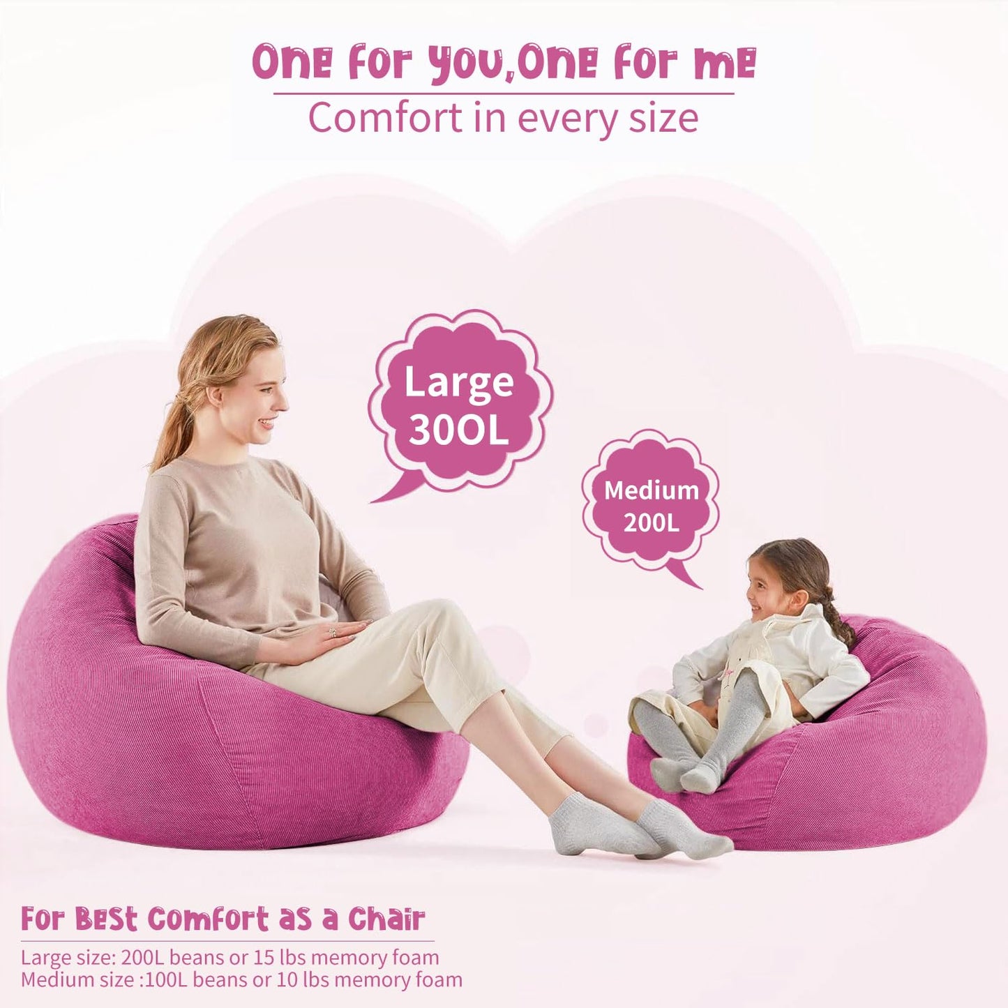 3 ft Bean Bag Chair Cover (No Filler) 35"×43" Large Stuffed Animal Storage Bean Bag Washable Beanbag Chair Cover Premium Corduroy Stuffable Bean Bag Cover for Adults,Kids,Platinum Gray 300L