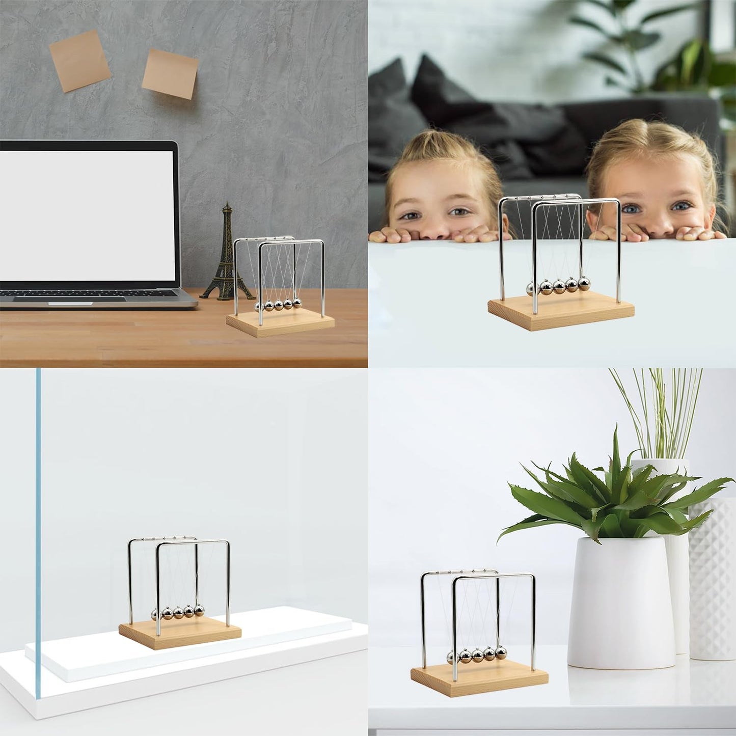 QLKUNLA Newtons Cradle Balance Balls Science Physics Gadget Desktop Decoration Kinetic Motion Toy for Home and Office