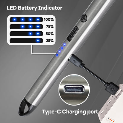 3 Pack Candle Lighter Electric Rechargeable Arc Windproof Lighters Flexible Neck Long Rotate 360 Plasma Lighter USB Flameless Lighters Candles Grill BBQ