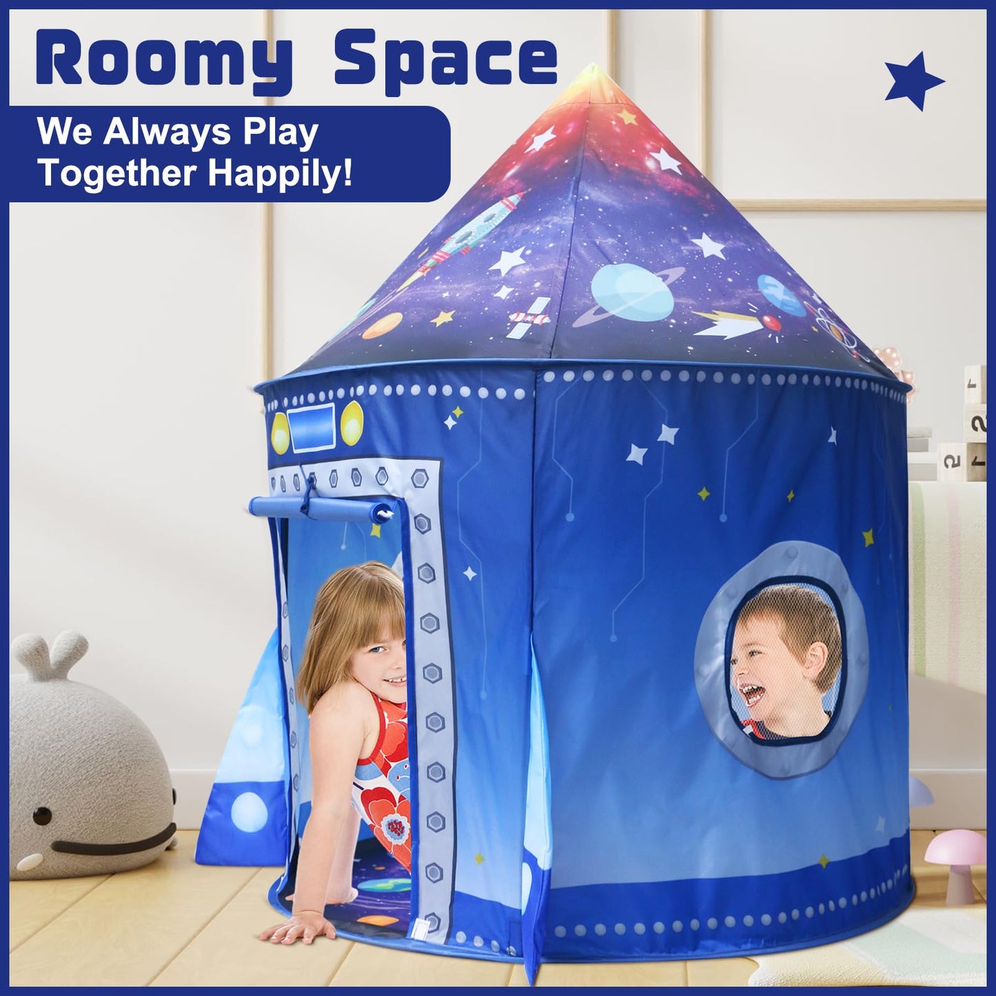 Ocean Kids Play Tent Princess Toys Under Water Kids Tent Mermaid Playhouse Indoor for Girls Toddler Tents Inside Sensory Play House Ages 3-5,4-7 as Birthday Gift