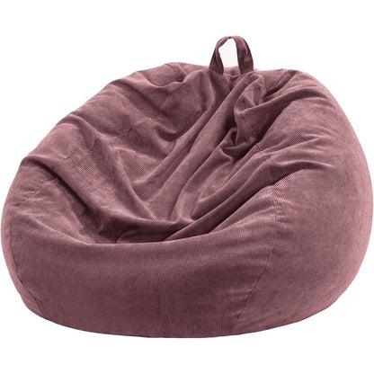3 ft Bean Bag Chair Cover (No Filler) 35"×43" Large Stuffed Animal Storage Bean Bag Washable Beanbag Chair Cover Premium Corduroy Stuffable Bean Bag Cover for Adults,Kids,Platinum Gray 300L