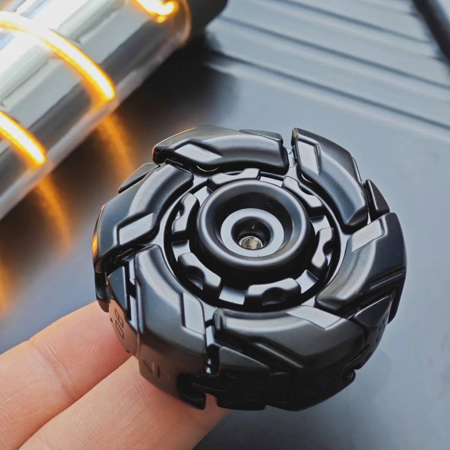 Stress Relief Metal Fidget Spinner for Adults, EDC Fidget Spinner with Open Armor Design & Smooth Spin. a Cool Fidget Toy for Teens & Adults(White Gold)