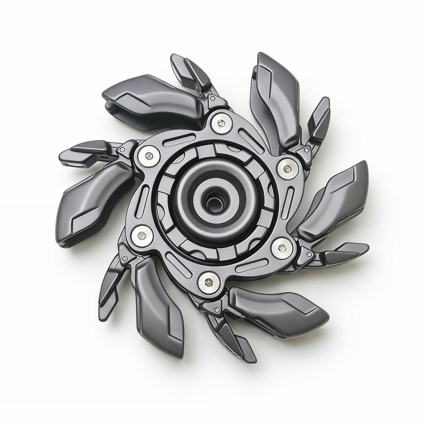 Stress Relief Metal Fidget Spinner for Adults, EDC Fidget Spinner with Open Armor Design & Smooth Spin. a Cool Fidget Toy for Teens & Adults(White Gold)