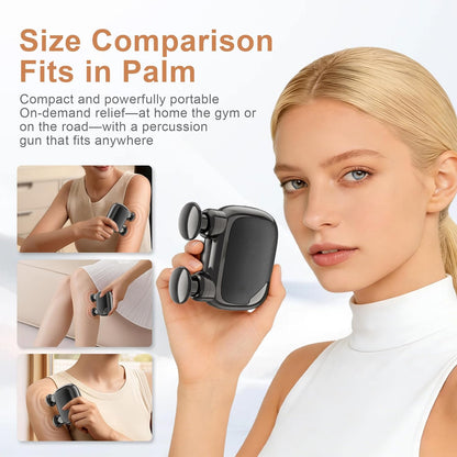 LEERCON Massage Gun Deep Tissue, Silent Brushless Motor and Portable Massage Gun with 4 Interchangeable Heads for Deep Muscle Relief and Relaxation, Relax Gift