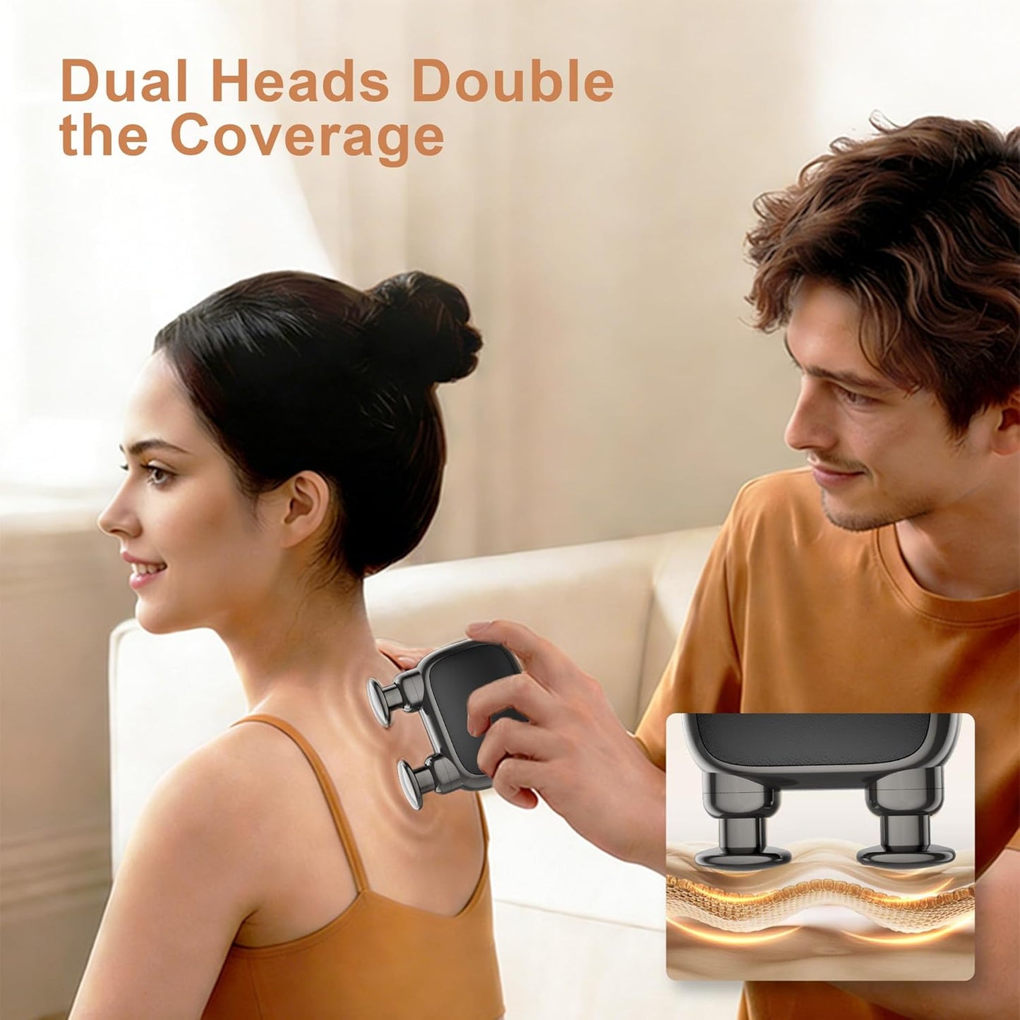 LEERCON Massage Gun Deep Tissue, Silent Brushless Motor and Portable Massage Gun with 4 Interchangeable Heads for Deep Muscle Relief and Relaxation, Relax Gift