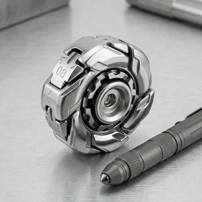 Stress Relief Metal Fidget Spinner for Adults, EDC Fidget Spinner with Open Armor Design & Smooth Spin. a Cool Fidget Toy for Teens & Adults(White Gold)