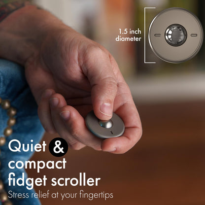ONO Scroller - Handheld Fidget Toy for Adults | Help Relieve Stress, Anxiety, Tension | Promotes Focus, Clarity | Compact, Portable Design | Aluminum Grey