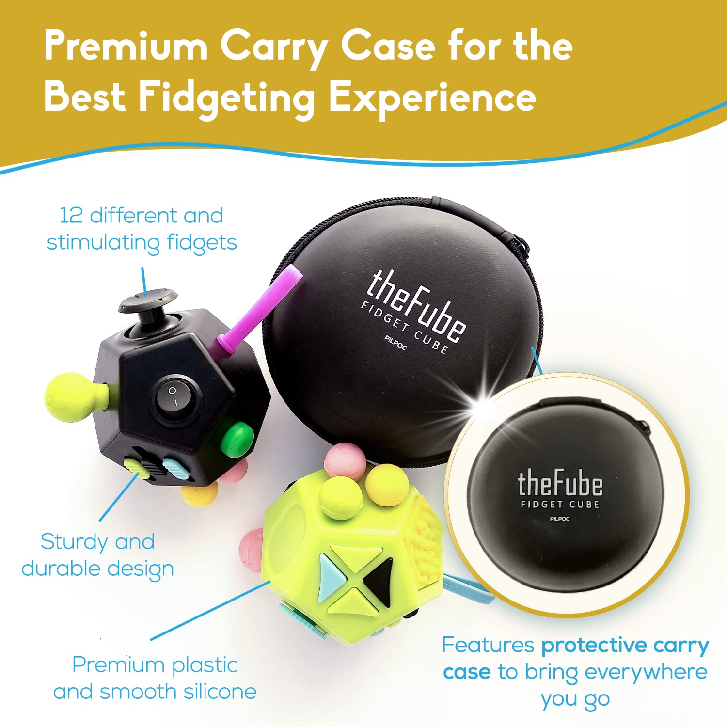 FIDGET CUBE- STRESS RELIEF DESK TOY FOR FOCUS AND AXIETY RELIEF
