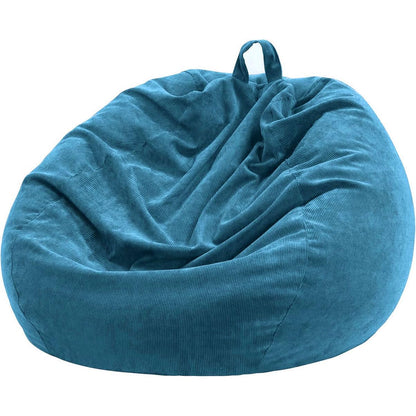 3 ft Bean Bag Chair Cover (No Filler) 35"×43" Large Stuffed Animal Storage Bean Bag Washable Beanbag Chair Cover Premium Corduroy Stuffable Bean Bag Cover for Adults,Kids,Platinum Gray 300L