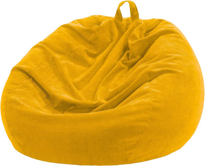 3 ft Bean Bag Chair Cover (No Filler) 35"×43" Large Stuffed Animal Storage Bean Bag Washable Beanbag Chair Cover Premium Corduroy Stuffable Bean Bag Cover for Adults,Kids,Platinum Gray 300L