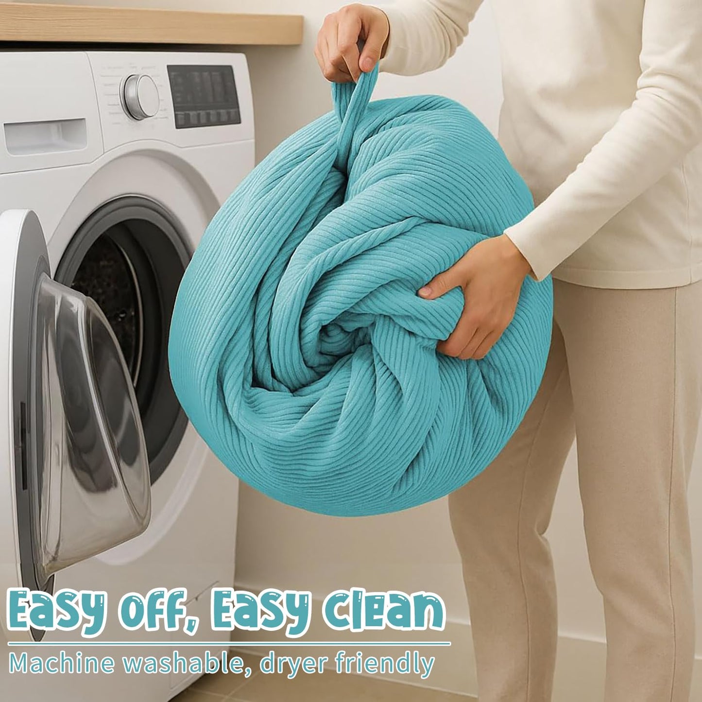 3 ft Bean Bag Chair Cover (No Filler) 35"×43" Large Stuffed Animal Storage Bean Bag Washable Beanbag Chair Cover Premium Corduroy Stuffable Bean Bag Cover for Adults,Kids,Platinum Gray 300L