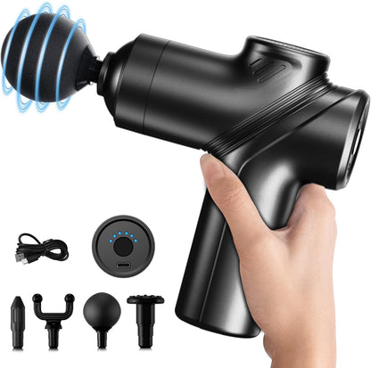 LEERCON Massage Gun Deep Tissue, Silent Brushless Motor and Portable Massage Gun with 4 Interchangeable Heads for Deep Muscle Relief and Relaxation, Relax Gift