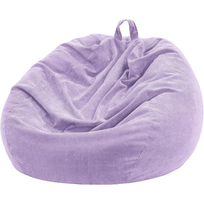 3 ft Bean Bag Chair Cover (No Filler) 35"×43" Large Stuffed Animal Storage Bean Bag Washable Beanbag Chair Cover Premium Corduroy Stuffable Bean Bag Cover for Adults,Kids,Platinum Gray 300L