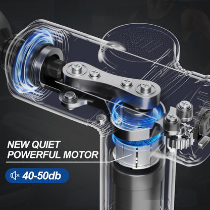 LEERCON Massage Gun Deep Tissue, Silent Brushless Motor and Portable Massage Gun with 4 Interchangeable Heads for Deep Muscle Relief and Relaxation, Relax Gift