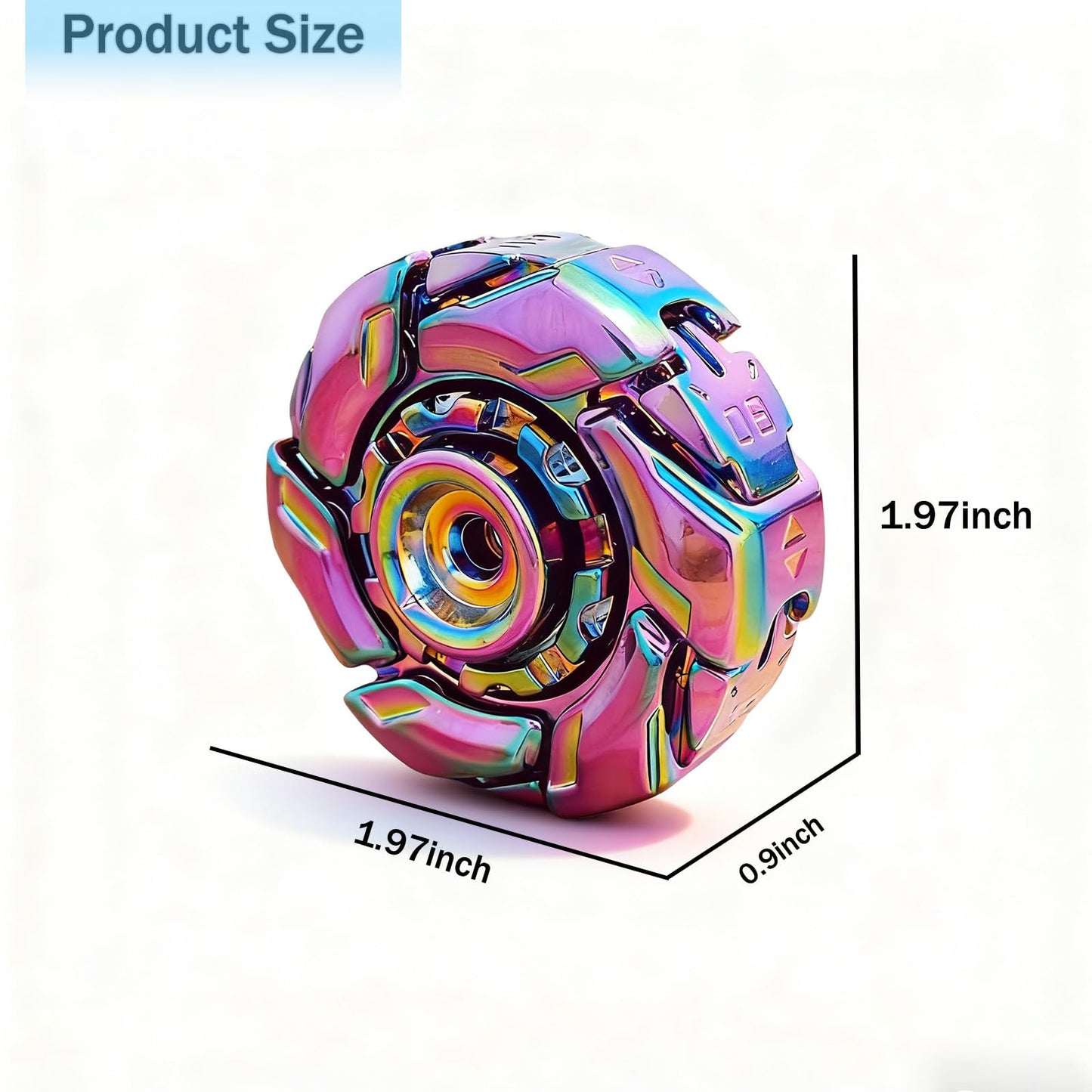 Stress Relief Metal Fidget Spinner for Adults, EDC Fidget Spinner with Open Armor Design & Smooth Spin. a Cool Fidget Toy for Teens & Adults(White Gold)
