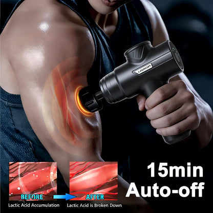 LEERCON Massage Gun Deep Tissue, Silent Brushless Motor and Portable Massage Gun with 4 Interchangeable Heads for Deep Muscle Relief and Relaxation, Relax Gift