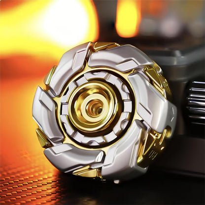 Stress Relief Metal Fidget Spinner for Adults, EDC Fidget Spinner with Open Armor Design & Smooth Spin. a Cool Fidget Toy for Teens & Adults(White Gold)