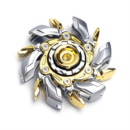 Stress Relief Metal Fidget Spinner for Adults, EDC Fidget Spinner with Open Armor Design & Smooth Spin. a Cool Fidget Toy for Teens & Adults(White Gold)