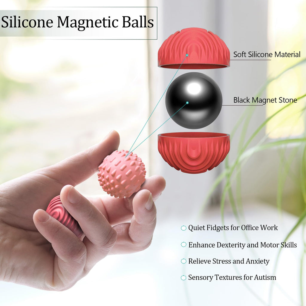 MAGNETIC SILICONE FIDGET BALLS - Stress Relief Toy Set