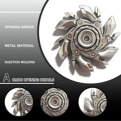 Stress Relief Metal Fidget Spinner for Adults, EDC Fidget Spinner with Open Armor Design & Smooth Spin. a Cool Fidget Toy for Teens & Adults(White Gold)