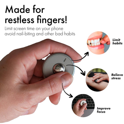 ONO Scroller - Handheld Fidget Toy for Adults | Help Relieve Stress, Anxiety, Tension | Promotes Focus, Clarity | Compact, Portable Design | Aluminum Grey