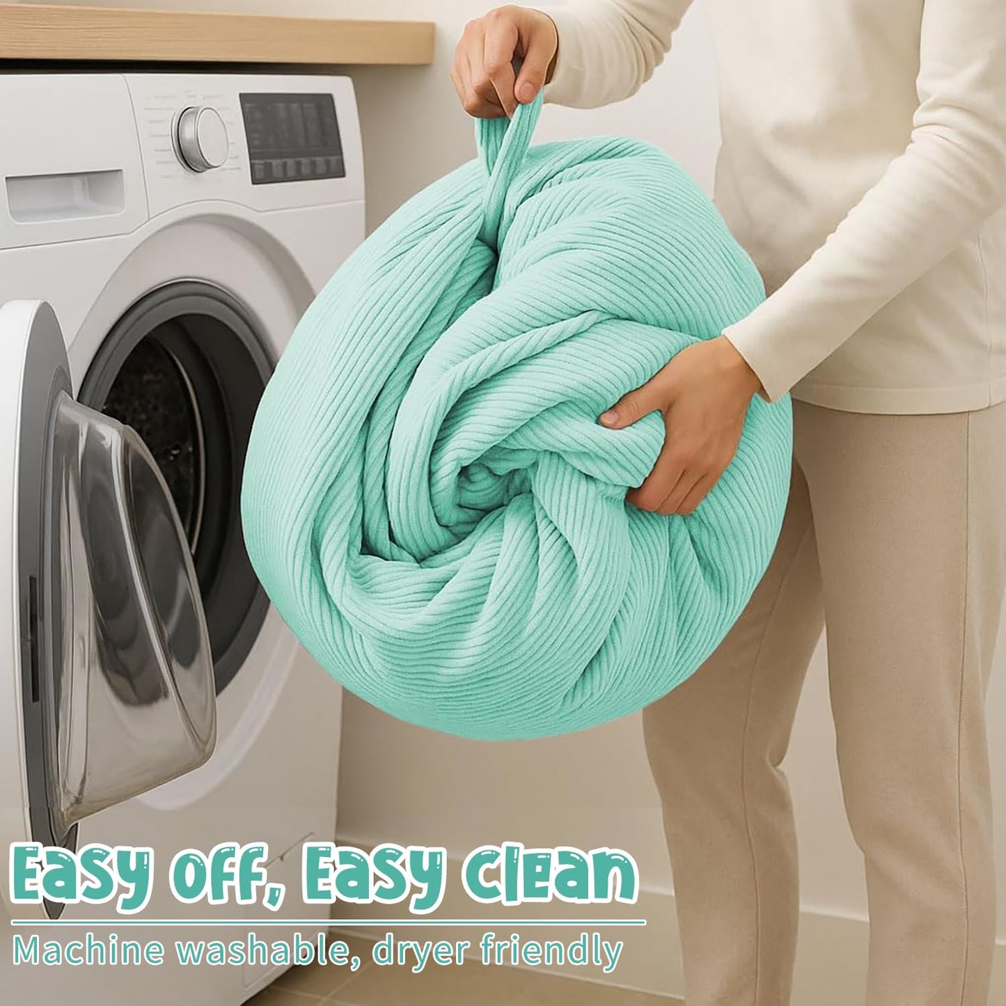 3 ft Bean Bag Chair Cover (No Filler) 35"×43" Large Stuffed Animal Storage Bean Bag Washable Beanbag Chair Cover Premium Corduroy Stuffable Bean Bag Cover for Adults,Kids,Platinum Gray 300L