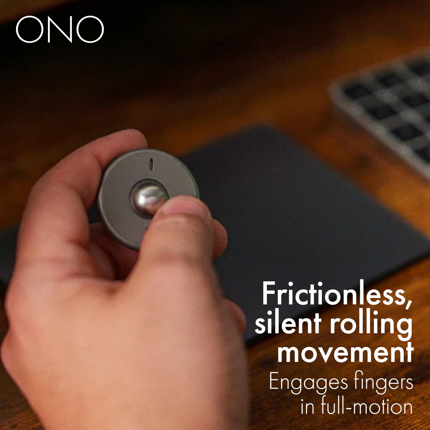 ONO Scroller - Handheld Fidget Toy for Adults | Help Relieve Stress, Anxiety, Tension | Promotes Focus, Clarity | Compact, Portable Design | Aluminum Grey