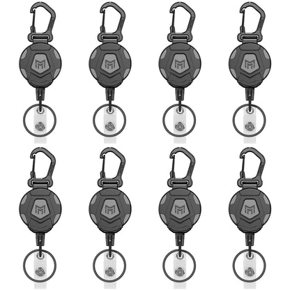 MNGARISTA 2-Pack Retractable Keychain, Heavy Duty Carabiner Badge Holder, Tactical ID Badge Reel Key Chain with 31.5” Steel Retractable Cord, 8.0 oz