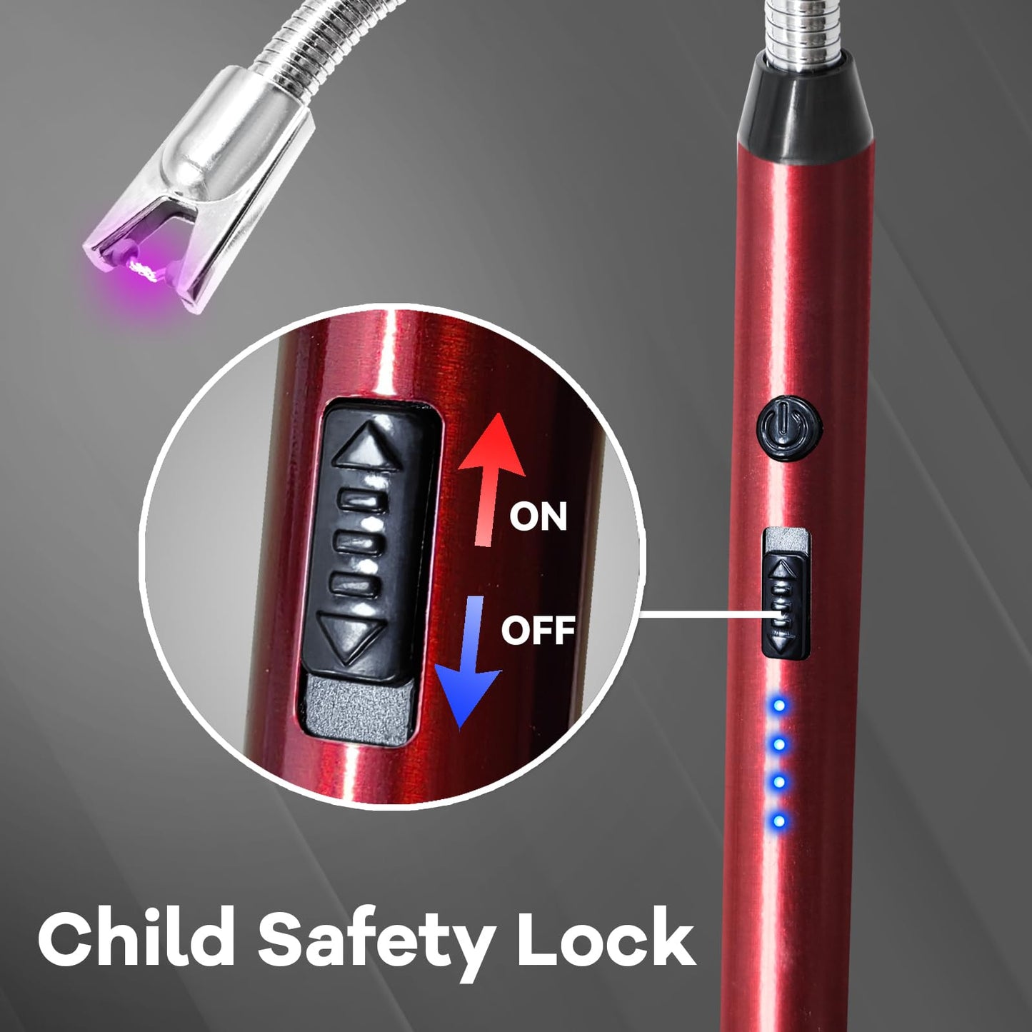 3 Pack Candle Lighter Electric Rechargeable Arc Windproof Lighters Flexible Neck Long Rotate 360 Plasma Lighter USB Flameless Lighters Candles Grill BBQ