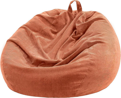 3 ft Bean Bag Chair Cover (No Filler) 35"×43" Large Stuffed Animal Storage Bean Bag Washable Beanbag Chair Cover Premium Corduroy Stuffable Bean Bag Cover for Adults,Kids,Platinum Gray 300L