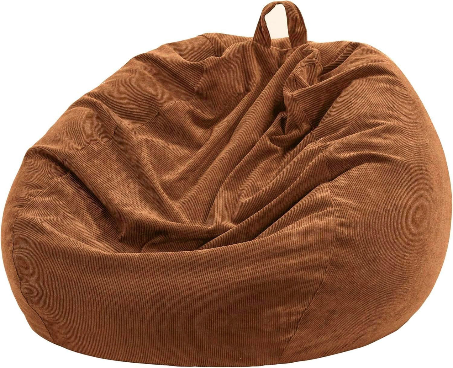 3 ft Bean Bag Chair Cover (No Filler) 35"×43" Large Stuffed Animal Storage Bean Bag Washable Beanbag Chair Cover Premium Corduroy Stuffable Bean Bag Cover for Adults,Kids,Platinum Gray 300L