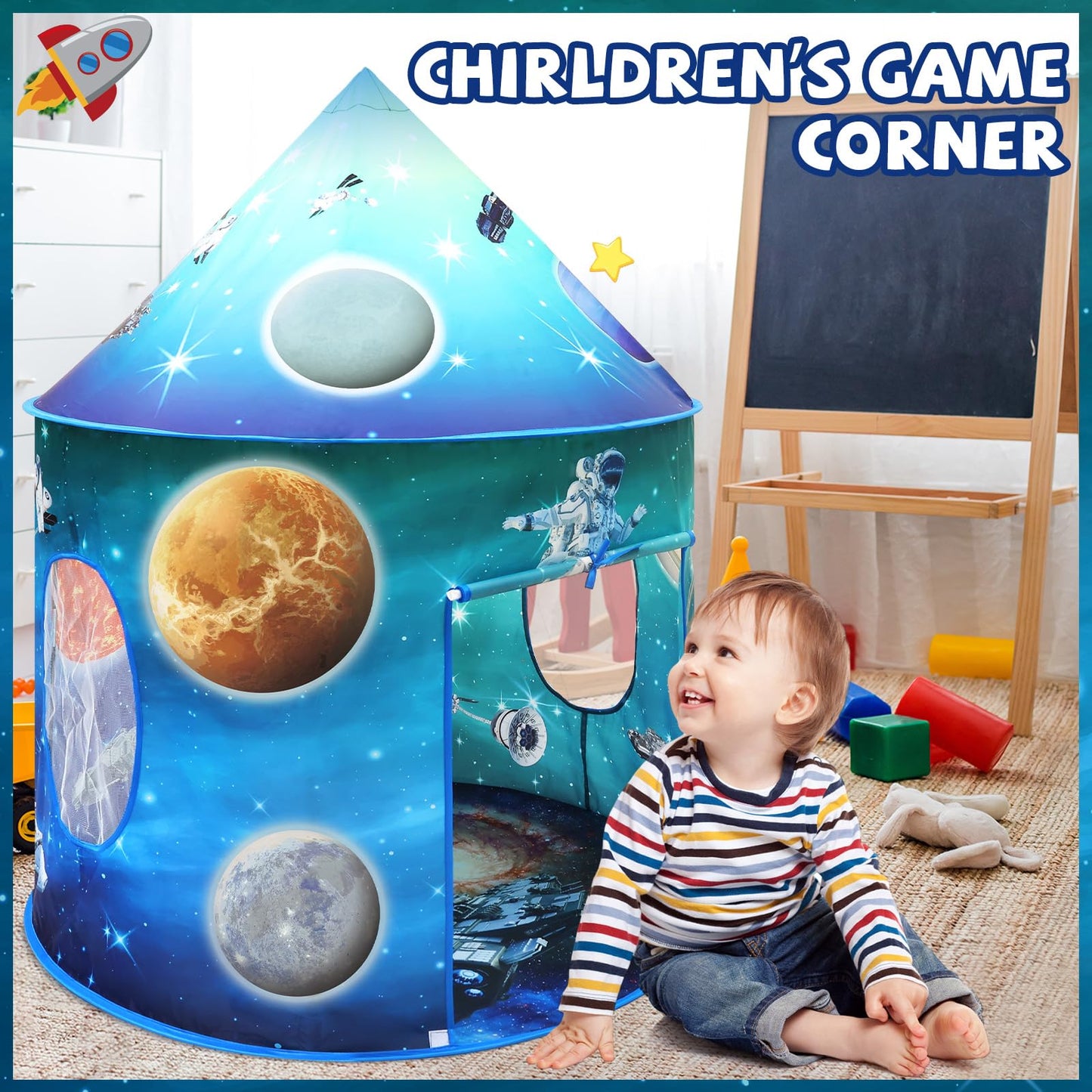 Ocean Kids Play Tent Princess Toys Under Water Kids Tent Mermaid Playhouse Indoor for Girls Toddler Tents Inside Sensory Play House Ages 3-5,4-7 as Birthday Gift