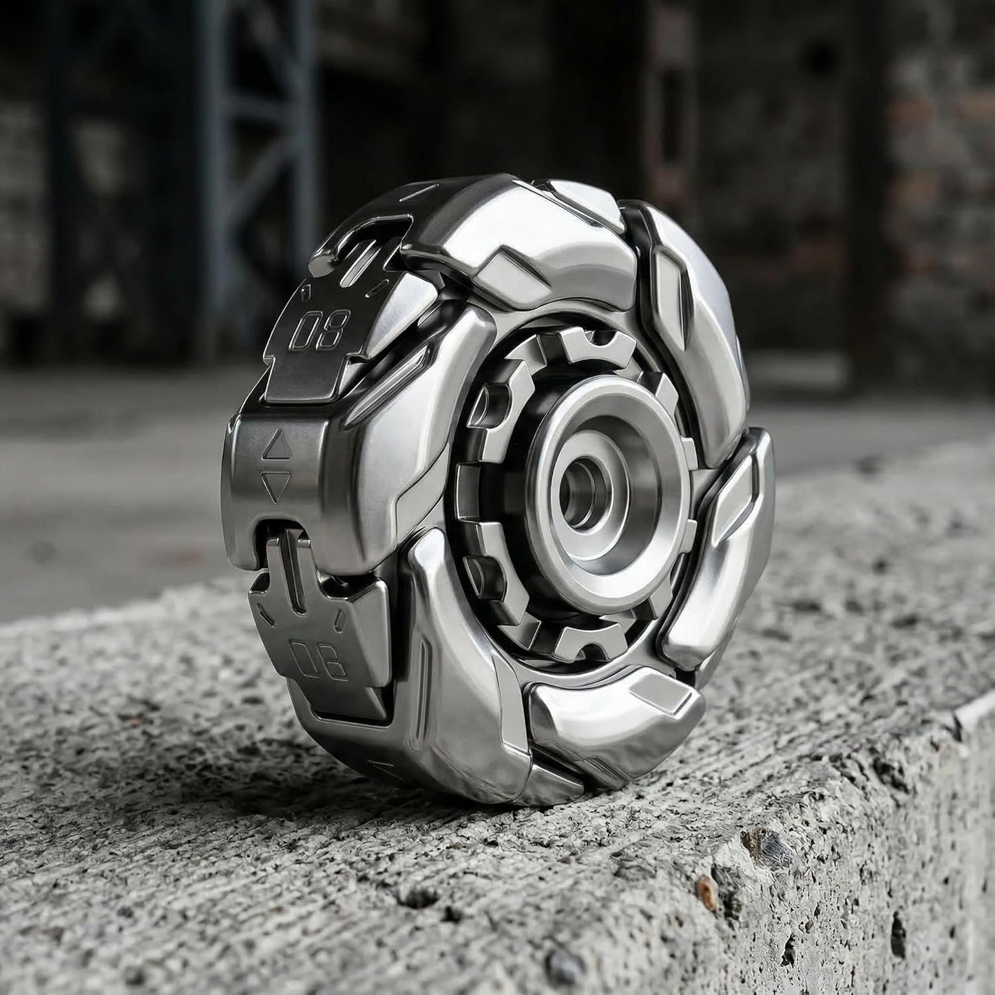 Stress Relief Metal Fidget Spinner for Adults, EDC Fidget Spinner with Open Armor Design & Smooth Spin. a Cool Fidget Toy for Teens & Adults(White Gold)