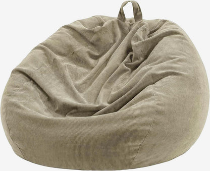 3 ft Bean Bag Chair Cover (No Filler) 35"×43" Large Stuffed Animal Storage Bean Bag Washable Beanbag Chair Cover Premium Corduroy Stuffable Bean Bag Cover for Adults,Kids,Platinum Gray 300L