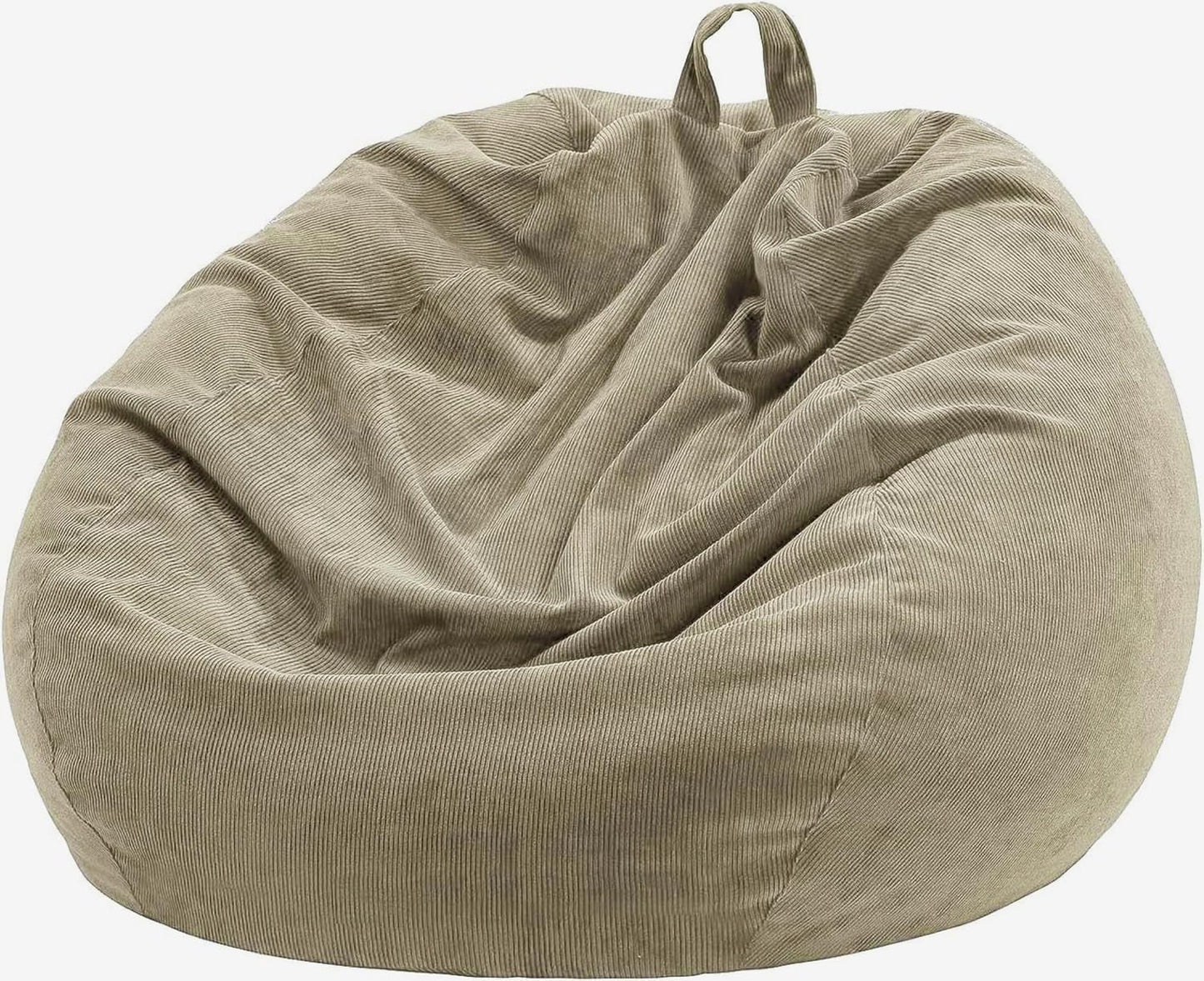 3 ft Bean Bag Chair Cover (No Filler) 35"×43" Large Stuffed Animal Storage Bean Bag Washable Beanbag Chair Cover Premium Corduroy Stuffable Bean Bag Cover for Adults,Kids,Platinum Gray 300L