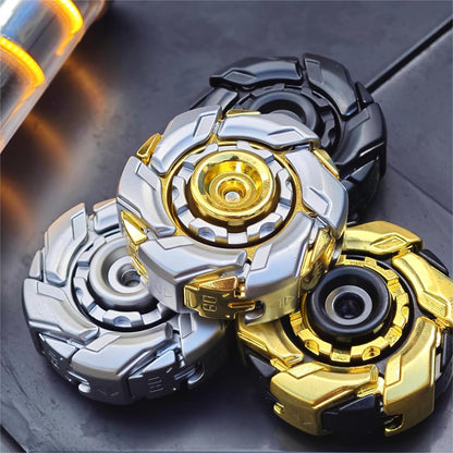 Stress Relief Metal Fidget Spinner for Adults, EDC Fidget Spinner with Open Armor Design & Smooth Spin. a Cool Fidget Toy for Teens & Adults(White Gold)